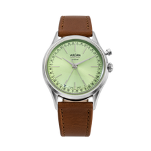 Load image into Gallery viewer, Cricket President 39 mm Limited Edition - Pistachio Green on Brown Plain Leather