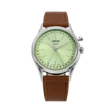 Cricket President 39 mm Limited Edition - Pistachio Green on Brown Plain Leather