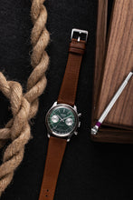 Load image into Gallery viewer, Chronograph 70&#39;s - Green Limited Edition with Brown Plain Strap