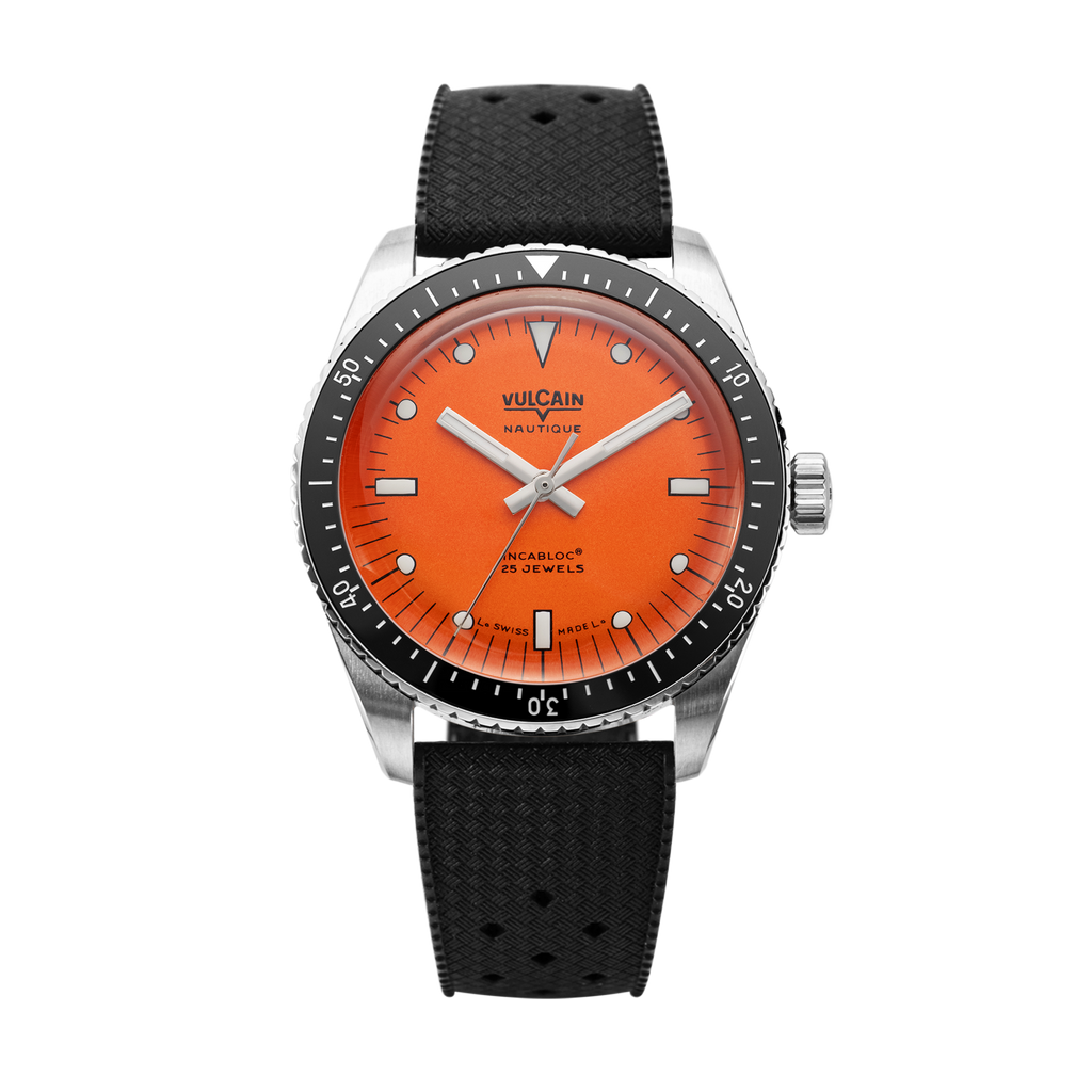 Skindiver Nautique - Orange with Black Rubber Strap