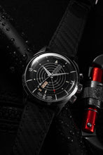 Load image into Gallery viewer, Nautical Heritage - Black White Luminova on Black Carbon Strap