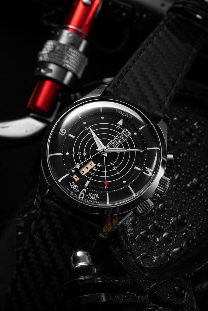 Nautical Heritage - Black White Luminova on Black Carbon Strap