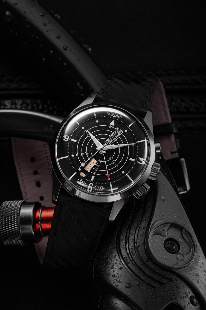 Nautical Heritage - Black White Luminova on Black Carbon Strap