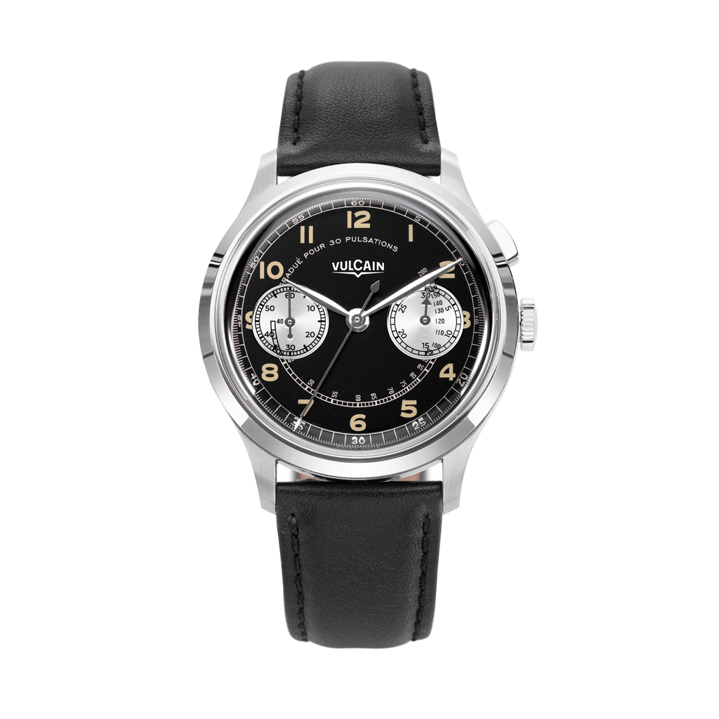 Monopusher Heritage - Black & White Limited Edition with Black Plain Strap