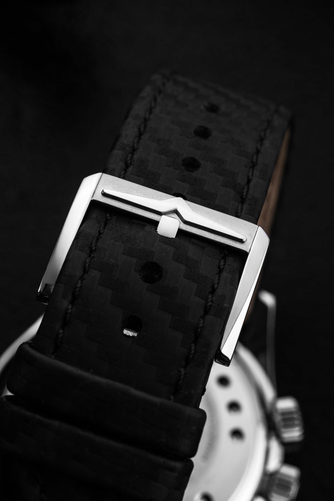 Nautical Heritage - Black White Luminova on Black Carbon Strap