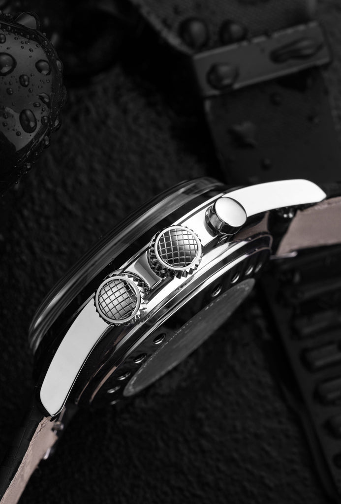 Nautical Heritage - Black White Luminova on Black Carbon Strap