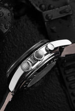 Load image into Gallery viewer, Nautical Heritage - Black White Luminova on Black Carbon Strap