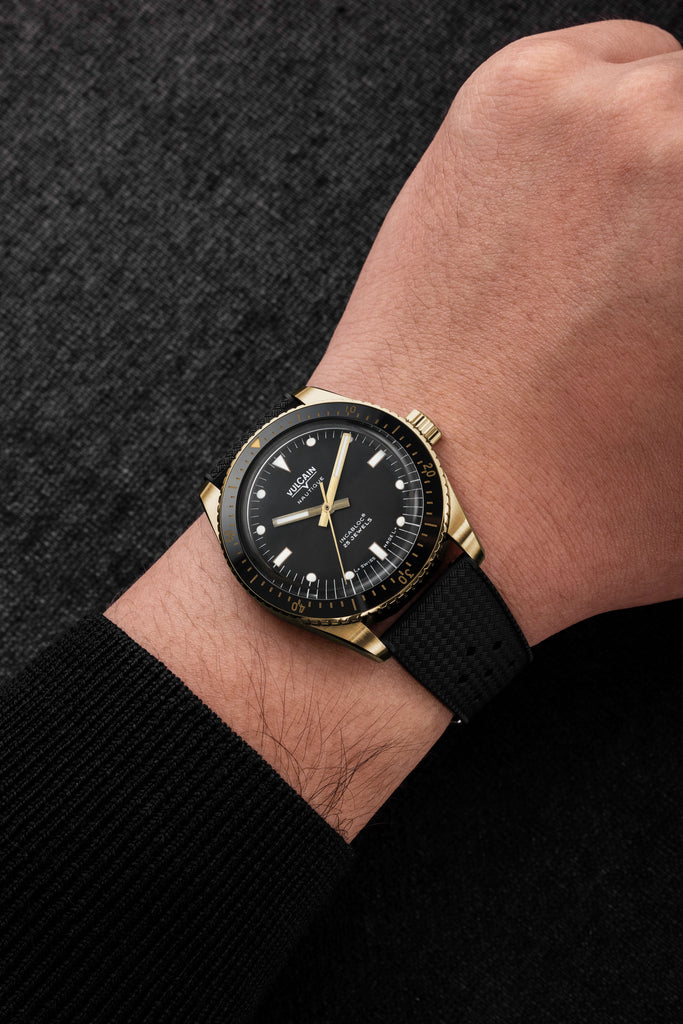 Skindiver Nautique - Bronze & Black with Black Carbon Leather Strap