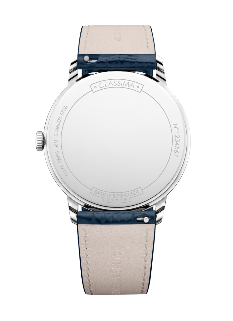 Baume & Mercier Classima 10878 - 40mm Quartz Blue dial on black leather