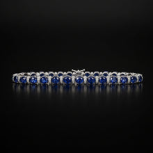 Load image into Gallery viewer, 18k white gold Natural Blue Sapphire -4.69ct and Diamond -0.96ct Bracelet