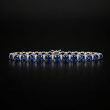 18k white gold Natural Blue Sapphire -4.69ct and Diamond -0.96ct Bracelet