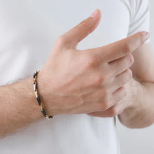 Load image into Gallery viewer, Baraka Сyborg Сeramic Bracelet -Black Ceramic/ Steel/ RG/ Diamond -19cm