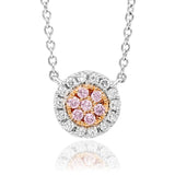 Desert Rose Pendant with pink diamonds from the Argyle mine and White Diamonds EDJP054 PC