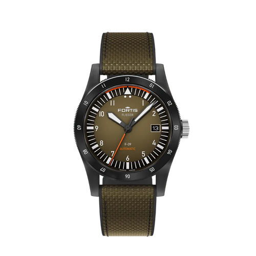 Fortis Flieger F-39 Green Werk 7 Tactical Green on Hybrid Strap Limited Edition 100 pieces