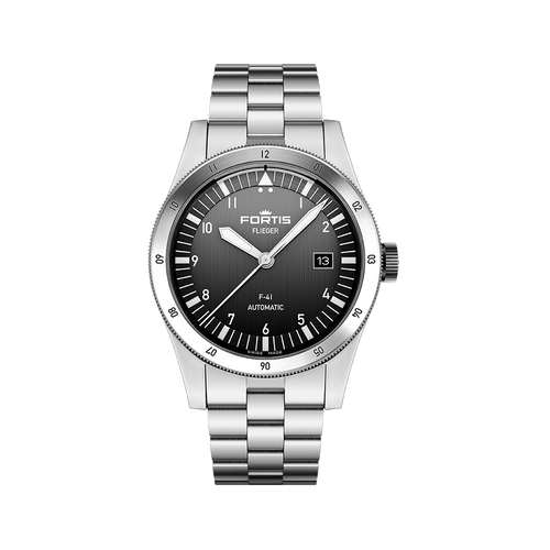 Fortis Flieger F-41 black on block bracelet