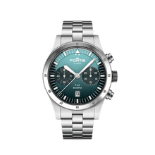 Load image into Gallery viewer, Fortis Flieger F-43 bicompax petrol on block bracelet