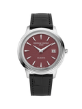FREDERIQUE CONSTANT CLASSICS MONETA SOLARMETRE BURGUNDY DIAL ON LEATHER STRAP