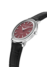 Load image into Gallery viewer, FREDERIQUE CONSTANT CLASSICS MONETA SOLARMETRE BURGUNDY DIAL ON LEATHER STRAP