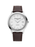 FREDERIQUE CONSTANT CLASSICS MONETA SOLARMETRE WHITE DIAL ON LEATHER STRAP