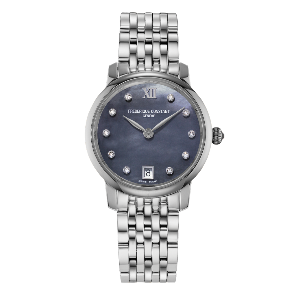 Frederique Constant Classics  Slimline Ladies Quartz Black on Bracelet