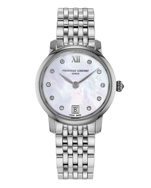Frederique Constant Classics  Slimline Ladies Quartz White on Bracelet