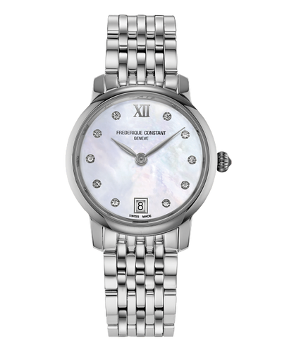 Frederique Constant Classics  Slimline Ladies Quartz White on Bracelet