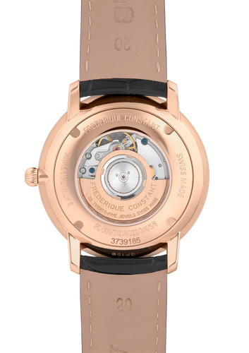 FREDERIQUE CONSTANT SLIMLINE HEART BEAT AUTOMATIC RG PLATED BLACK DIAL