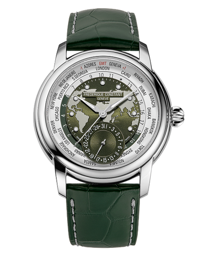 FREDERIQUE CONSTANT CLASSICS WORLDTIMER MANUFACTURE GREEN LIMITED EDITION