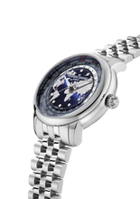 Load image into Gallery viewer, FREDERIQUE CONSTANT CLASSICS WORLDTIMER MANUFACTURE BLUE ON BRACELET