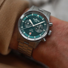 Load image into Gallery viewer, Fortis Flieger F-43 bicompax petrol on block bracelet
