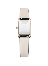 Load image into Gallery viewer, Baume &amp; Mercier Hampton White Dial quartz RG PVD on leather -10861 28mm x 17.75mm