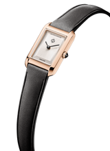 Load image into Gallery viewer, Baume &amp; Mercier Hampton White Dial quartz RG PVD on leather -10861 28mm x 17.75mm