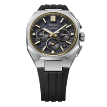Load image into Gallery viewer, Seiko Astron GPS Solar Dual Time Chronograph HAB003J Black Dial on Rubber Strap