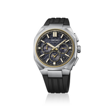 Load image into Gallery viewer, Seiko Astron GPS Solar Dual Time Chronograph HAB003J Black Dial on Rubber Strap