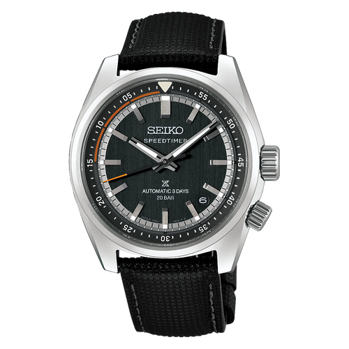 SEIKO Prospex Speedtimer Automatic HBC004 Black Dial on Leather