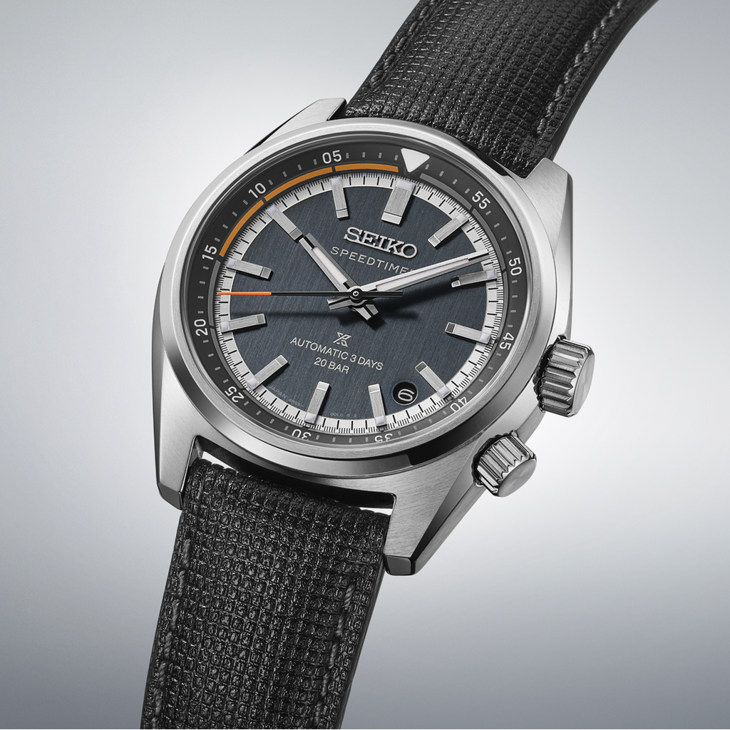 SEIKO Prospex Speedtimer Automatic HBC004 Black Dial on Leather