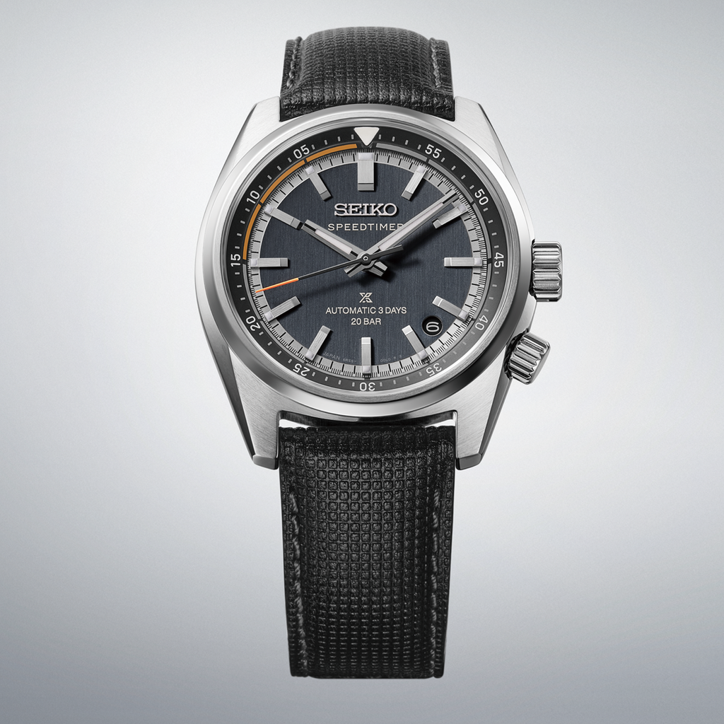 SEIKO Prospex Speedtimer Automatic HBC004 Black Dial on Leather