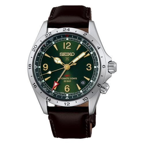 SEIKO Prospex Land Automatic Watch Alpinist GMT HBC007J Green on Leather