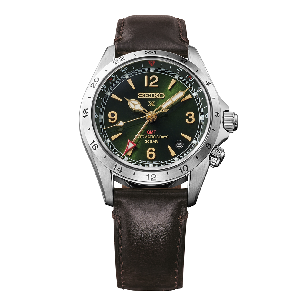 SEIKO Prospex Land Automatic Watch Alpinist GMT HBC007J Green on Leather