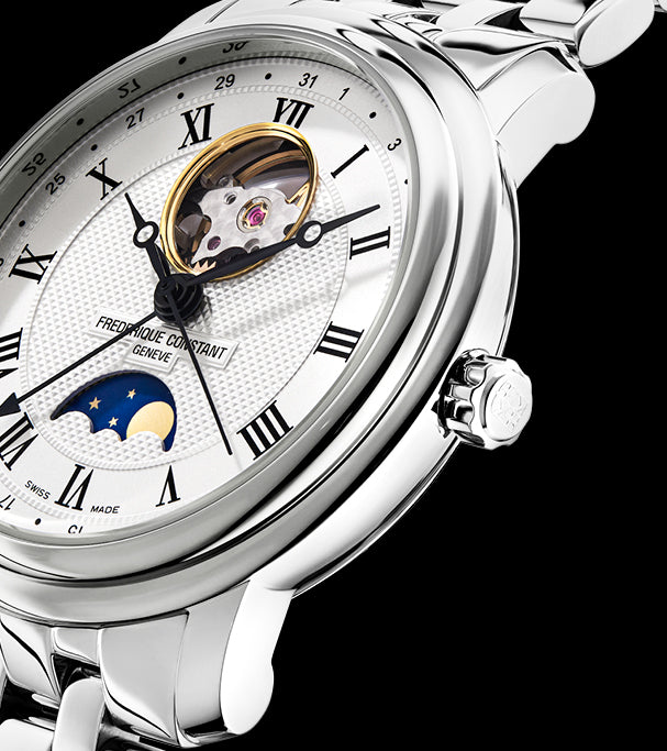 CLASSICS HEART BEAT MOONPHASE DATE SILVER DIAL ON BRACELET