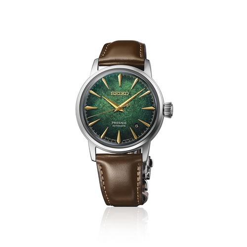 Seiko Presage Cocktail Time Green Watch on Leather HCB002