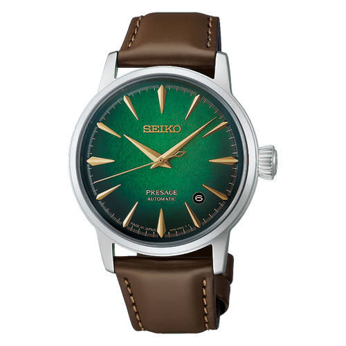 Seiko Presage Cocktail Time Green Watch on Leather HCB002