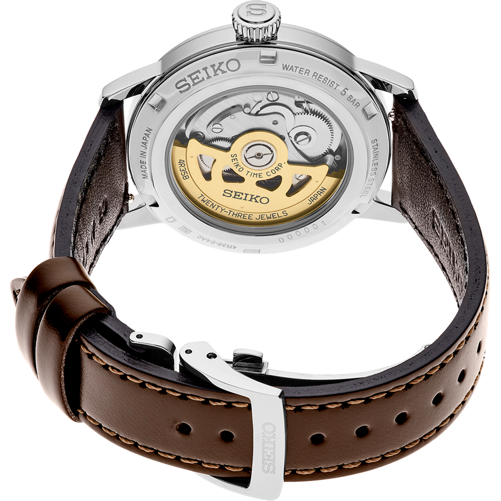Seiko Presage Cocktail Time Brown Watch on Leather HCB003