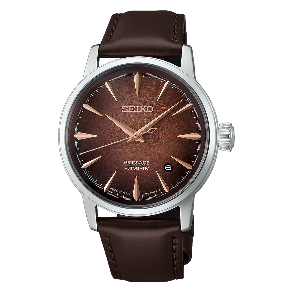 Seiko Presage Cocktail Time Brown Watch on Leather HCB003