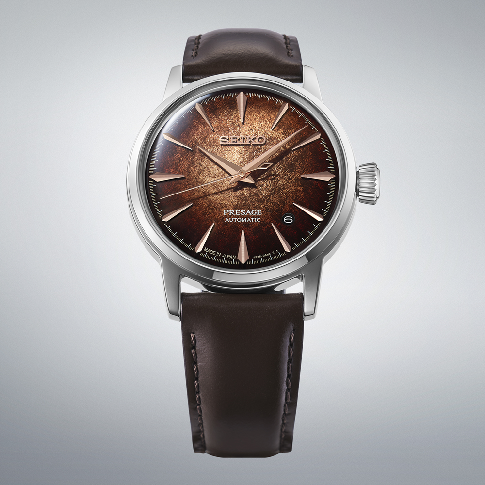 Seiko Presage Cocktail Time Brown Watch on Leather HCB003