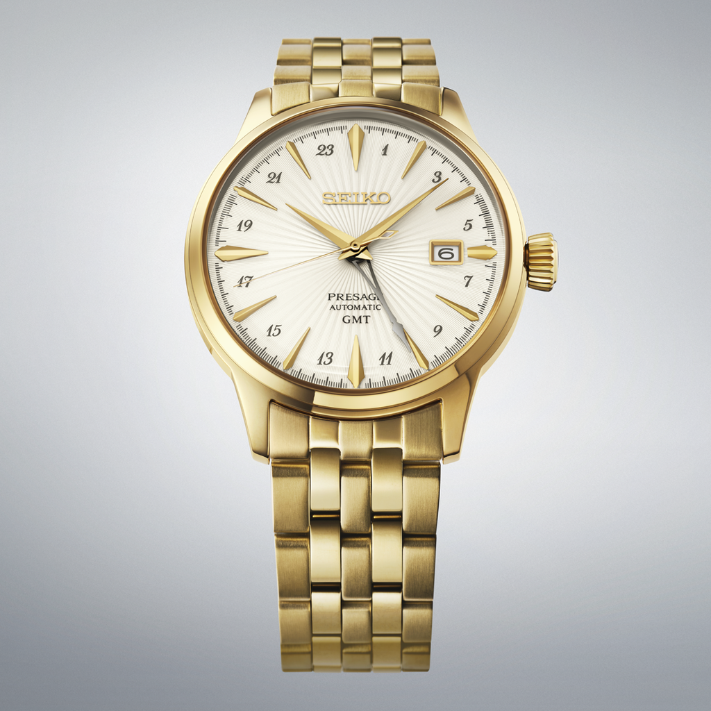 Seiko Presage Cocktail Time GMT Watch YG PVD HCB004