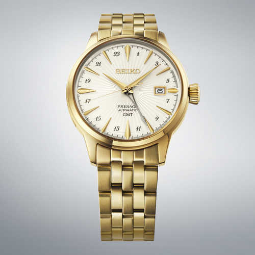 Seiko Presage Cocktail Time GMT Watch YG PVD HCB004