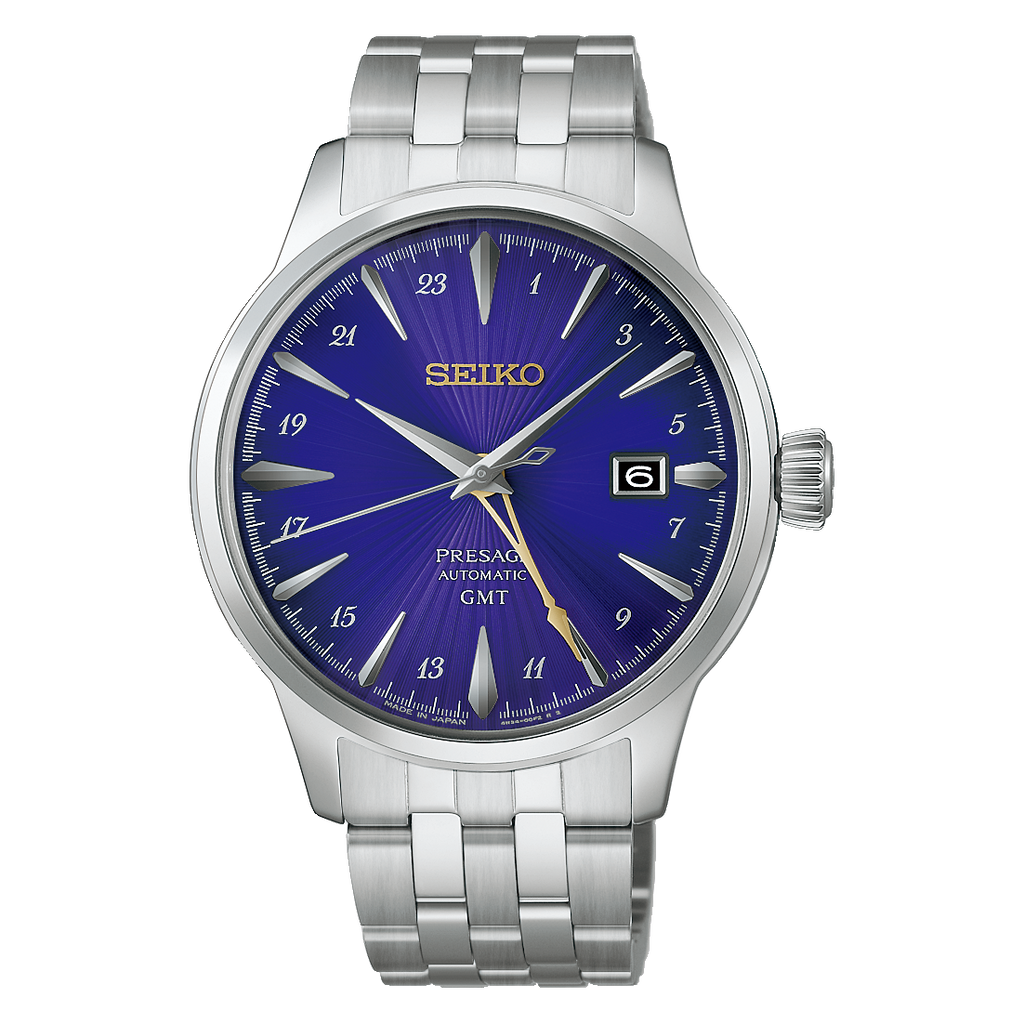 Seiko Presage Cocktail Time GMT Watch HCB006 Purple Dial 145th Anniversary Limited Edition