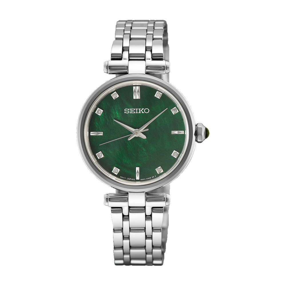 Seiko Conceptual Quartz Analogue Watch Green MOP HGH006P