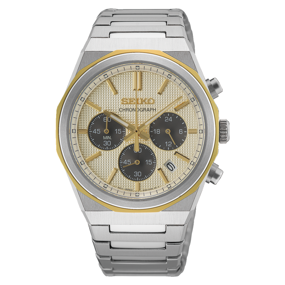 Seiko Discover More Conceptual Chronograph Quartz HGK001P Champagne Dial
